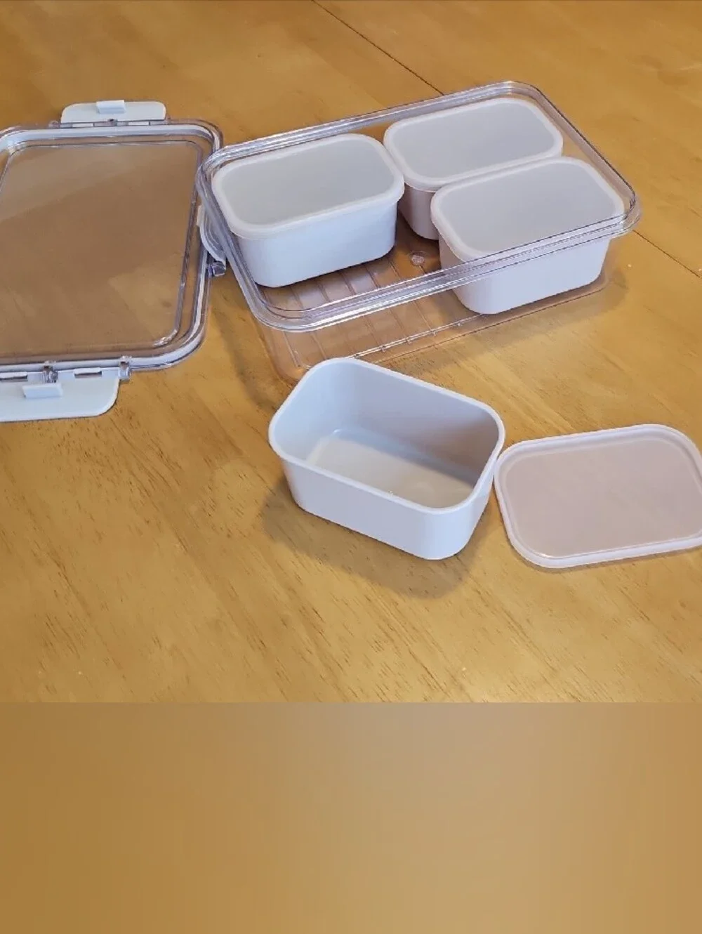 Clear White Airtight Food Storage Container - 4 Compartment